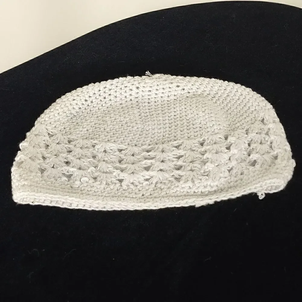 Handmade White Crocheted Baby Beanie